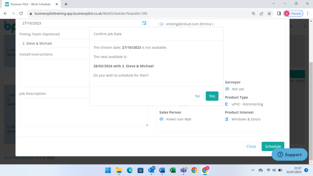 Interactive Scheduling - No6