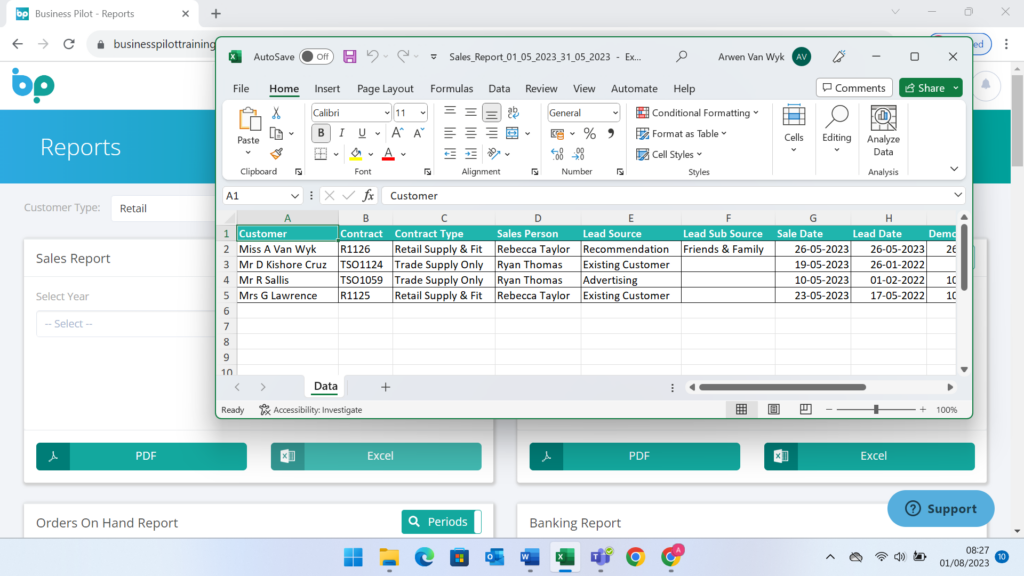 Management Dashboard & Exports - No5 (opt2)